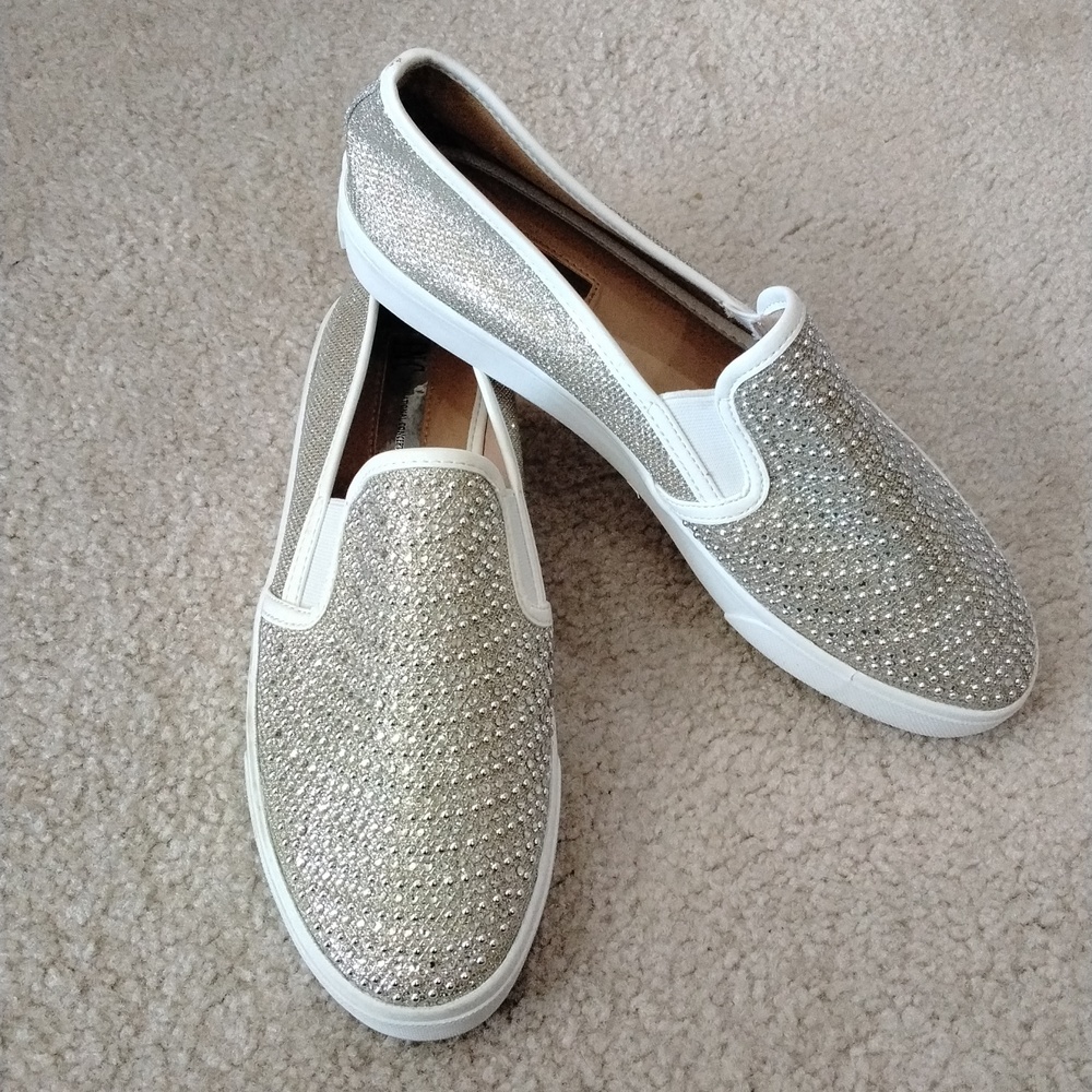 INC International Concepts Glittering Silver Sneakers